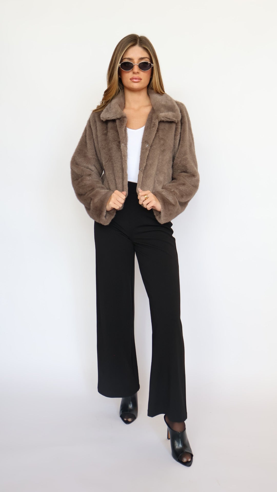 Vegan Fur Crop Coat