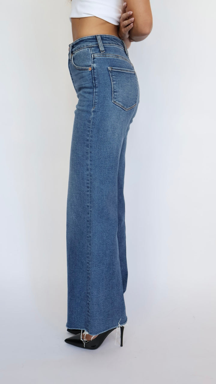 Dear John Denim Fiona Slim Wide Leg Jeans Midtown