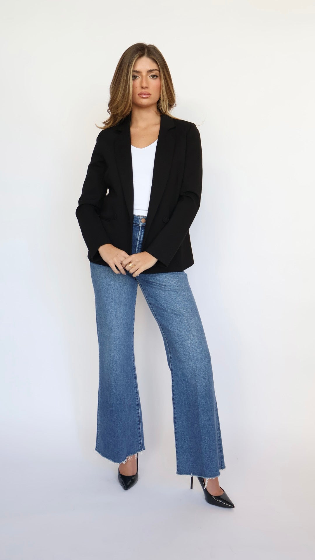 Dear John Denim Fiona Slim Wide Leg Jeans Midtown