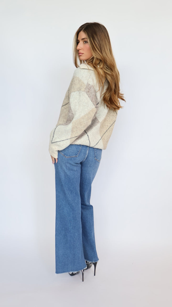 Argyle V Neck Sweater