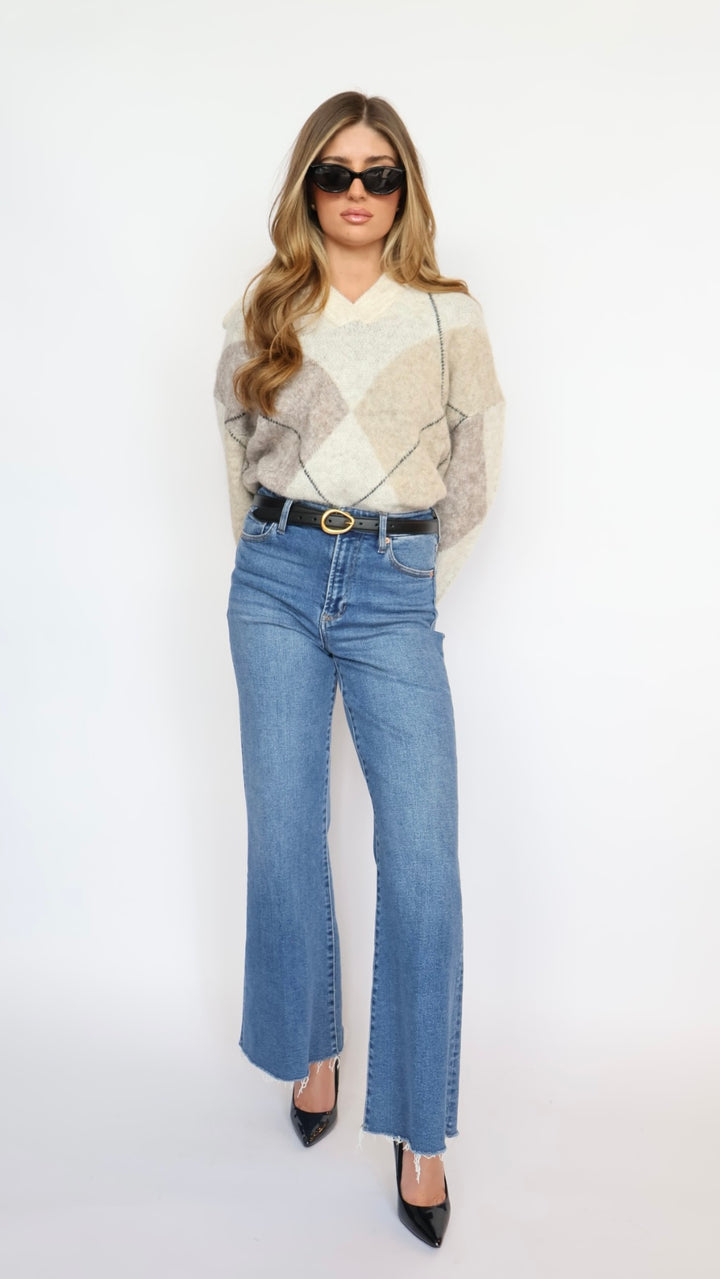 Argyle V Neck Sweater