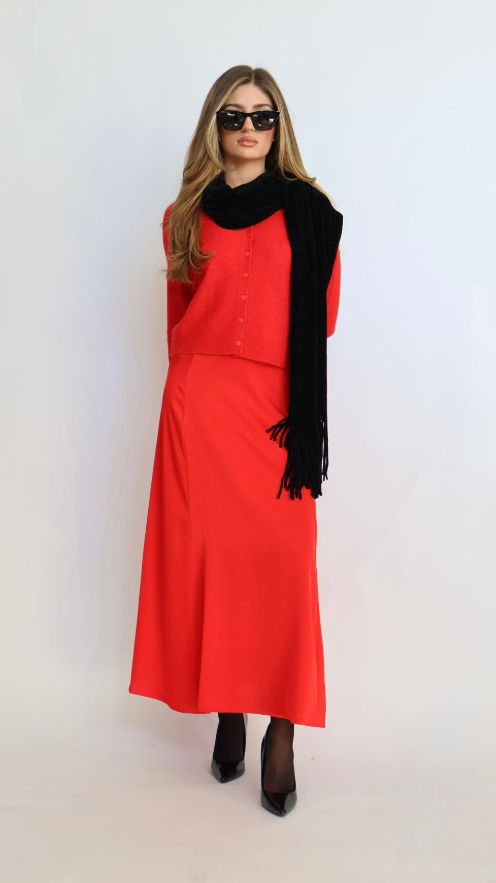 Z Supply Northpointe Satin Midi Skirt