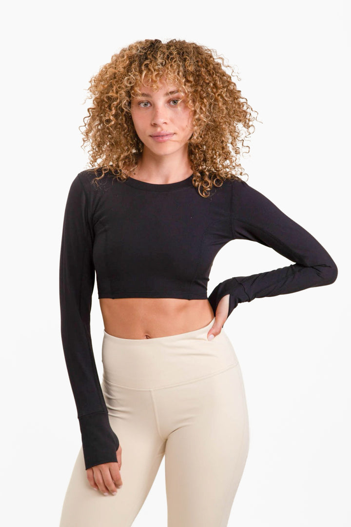 Cropped Long Sleeve Active Top