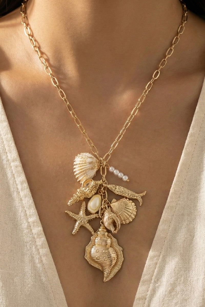 Preorder Sea Charm Cluster Necklace