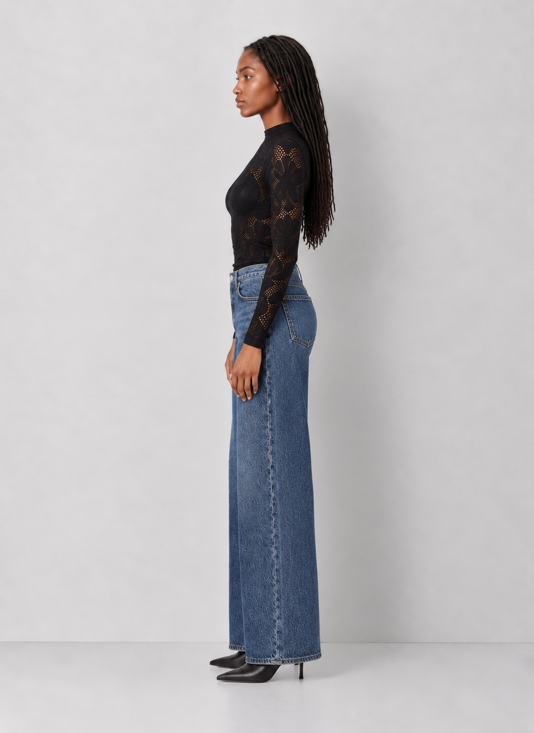 Jacquard Fishnet Layering Top