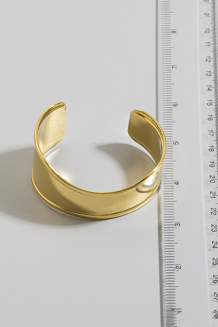 Wide Smooth Open Cuff Bracelet