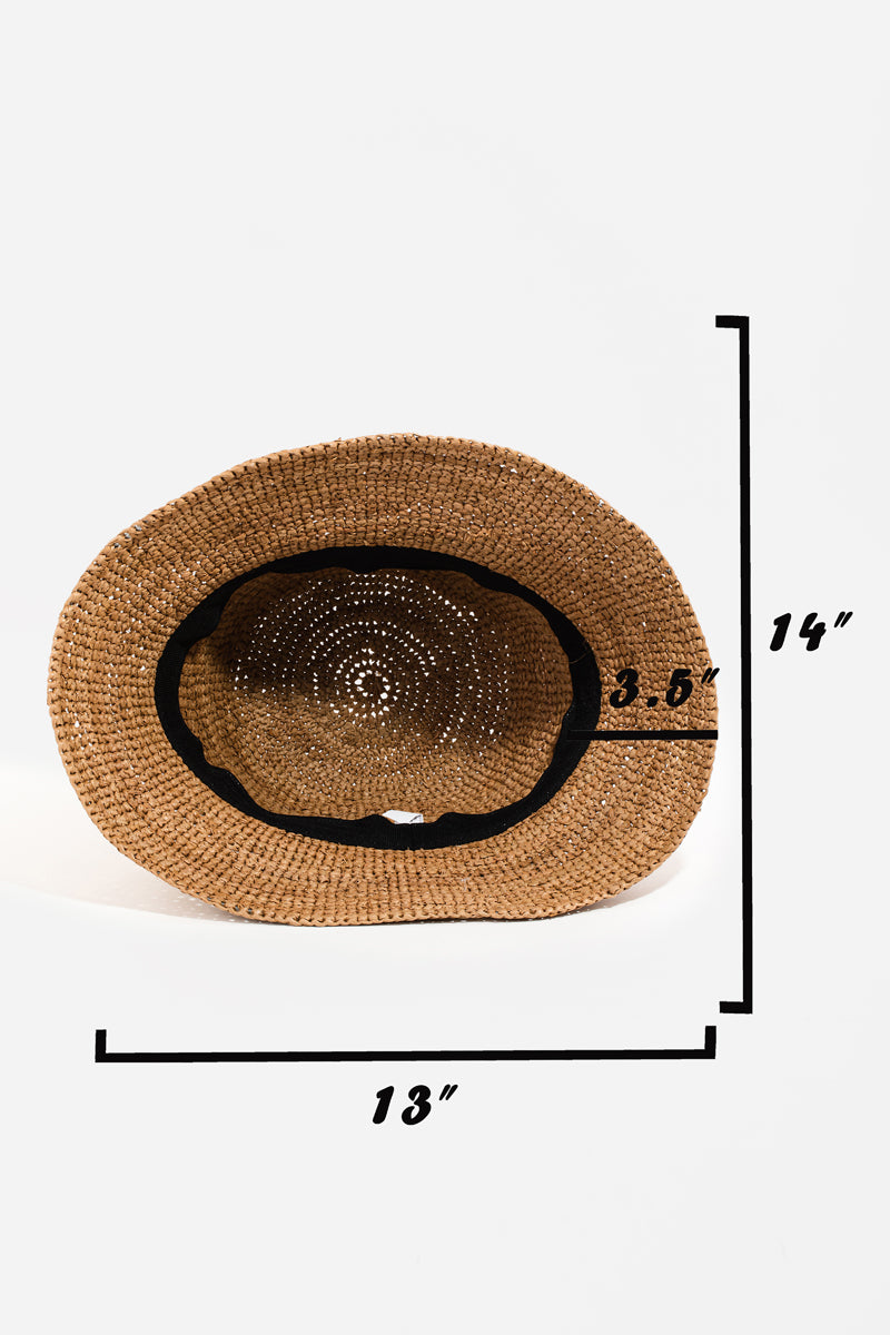 Braided Raffia Bucket Hat