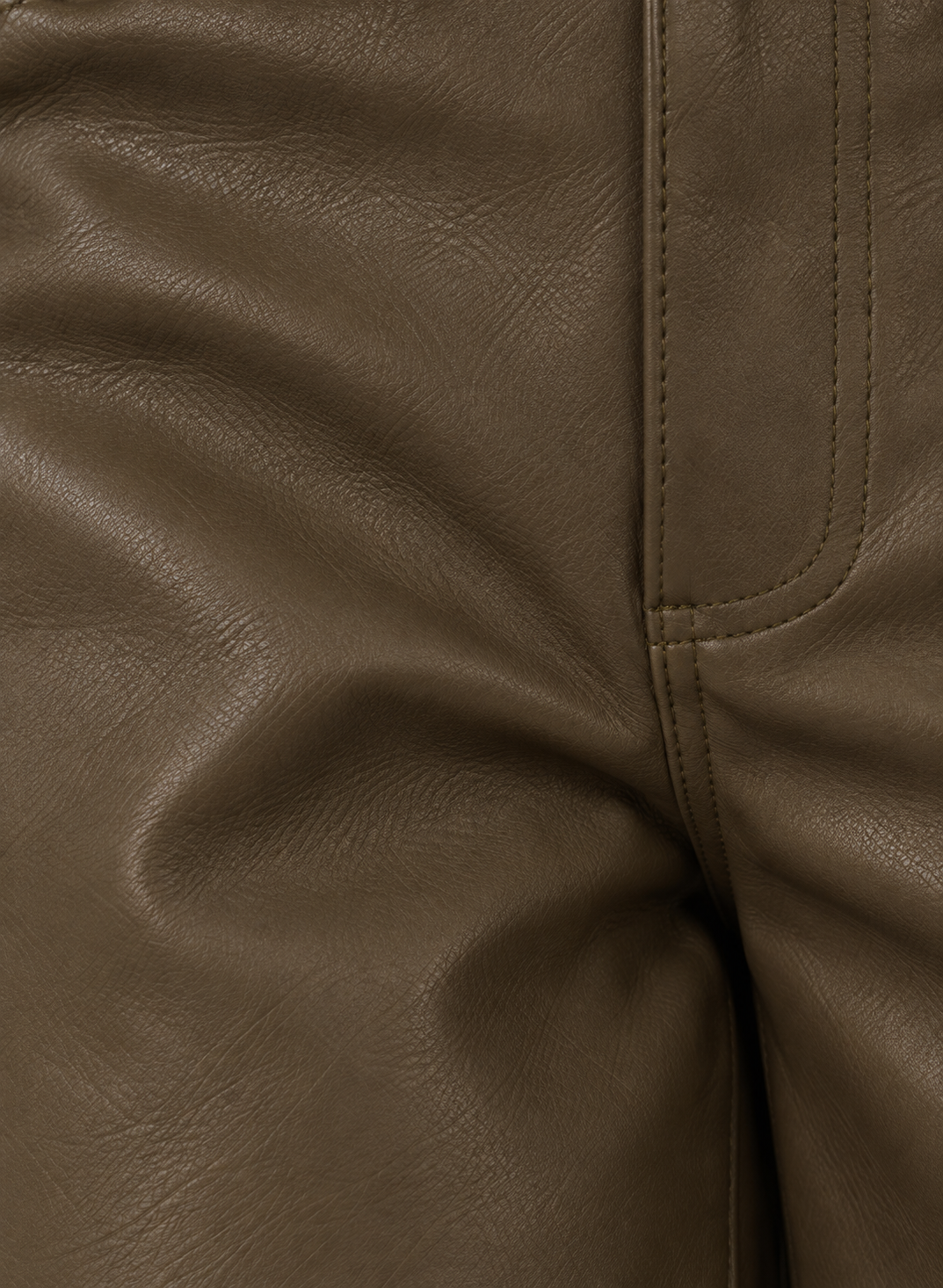 Dear John Fiona Wide Leg Leather Jeans - Oakmoss