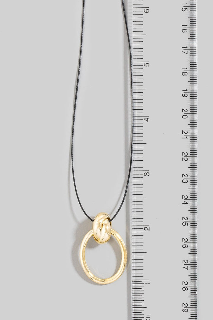 Oval Hoop Pendant Cord Necklace