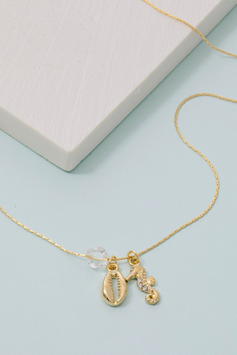 Seashell Seahorse Pendant Necklace