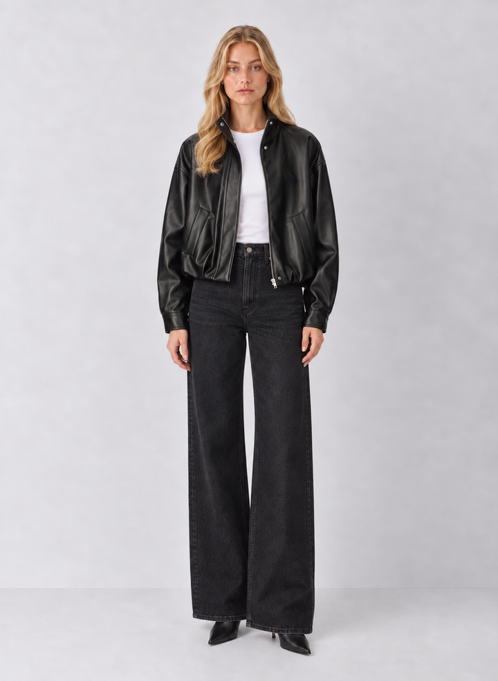 Z Supply Corin Faux Leather Bomber Jacket