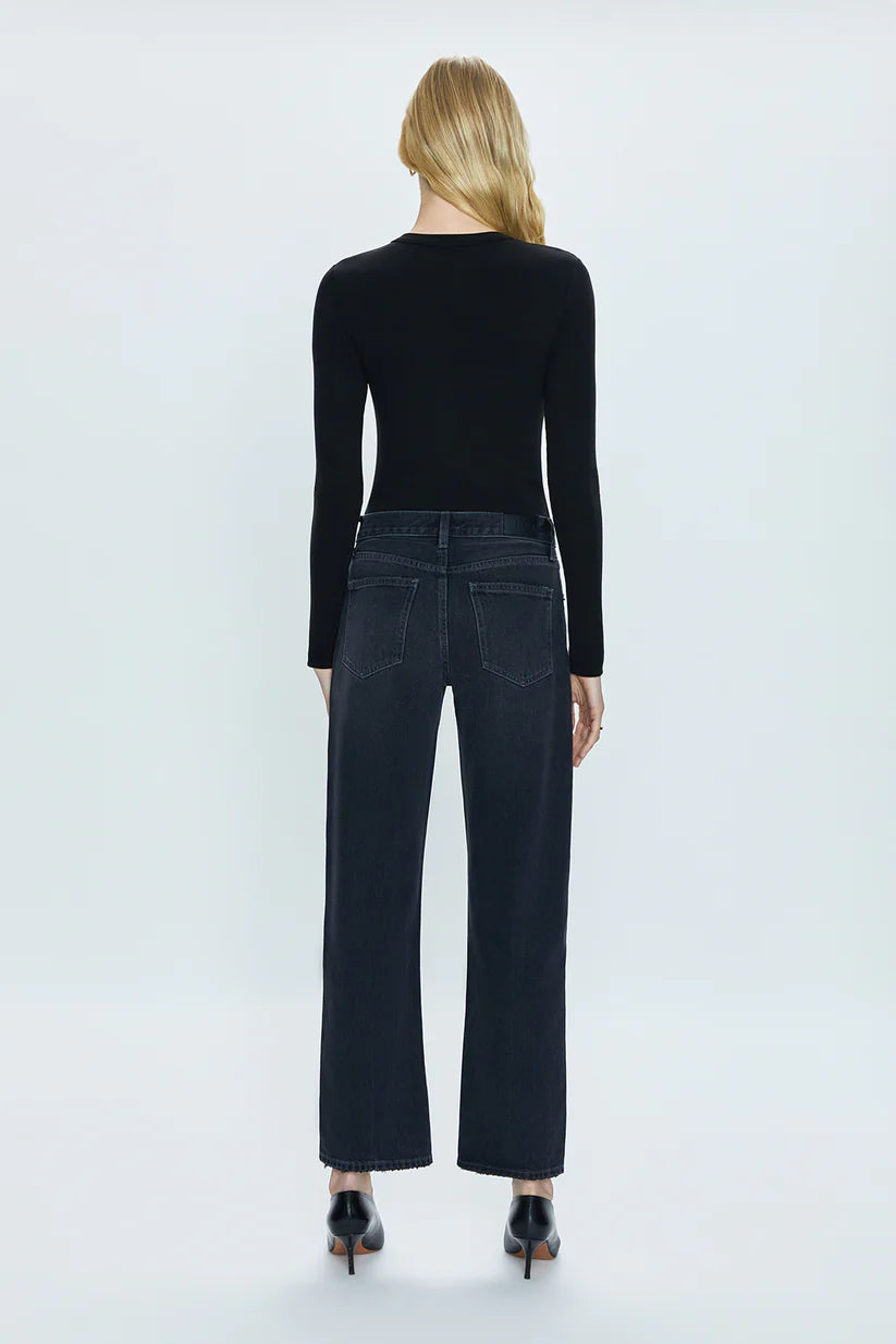 Pistola Lexi Mid Rise Bowed Straight Leg Jeans - Mercury