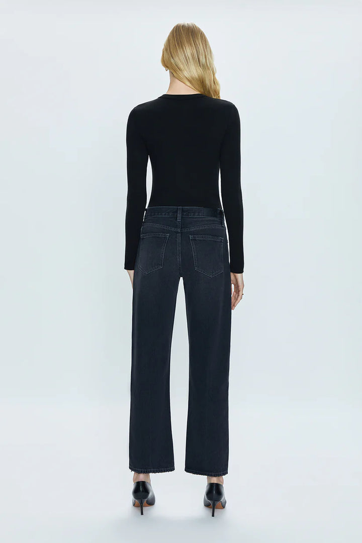 Pistola Lexi Mid Rise Bowed Straight Leg Jeans - Mercury