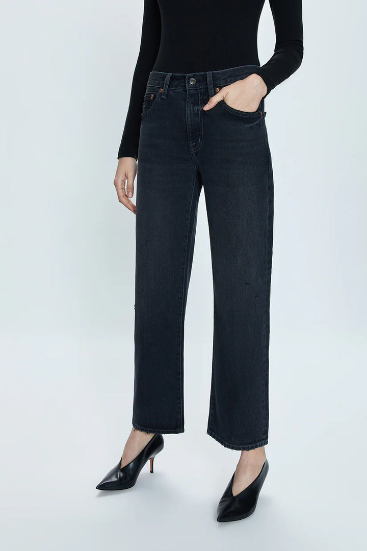 Pistola Lexi Mid Rise Bowed Straight Leg Jeans - Mercury