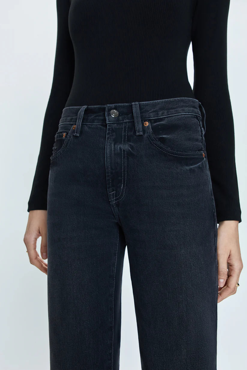 Pistola Lexi Mid Rise Bowed Straight Leg Jeans - Mercury
