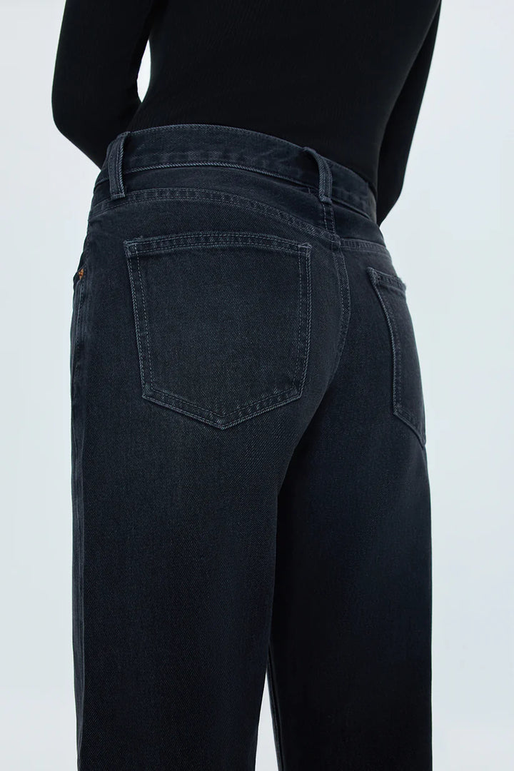 Pistola Lexi Mid Rise Bowed Straight Leg Jeans - Mercury