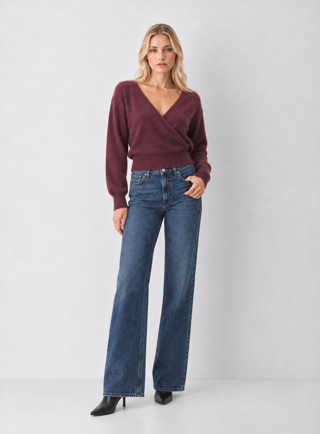 Preorder V Neck Wrap Sweater
