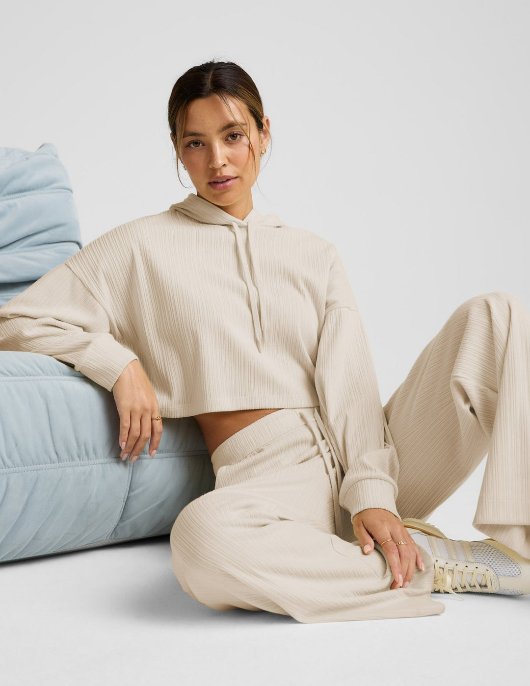 Beyond Yoga Breathe Easy Ribbed Cropped Hoodie