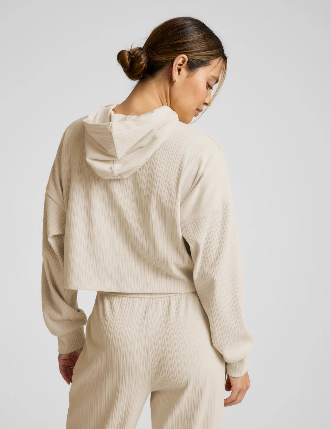 Beyond Yoga Breathe Easy Ribbed Cropped Hoodie