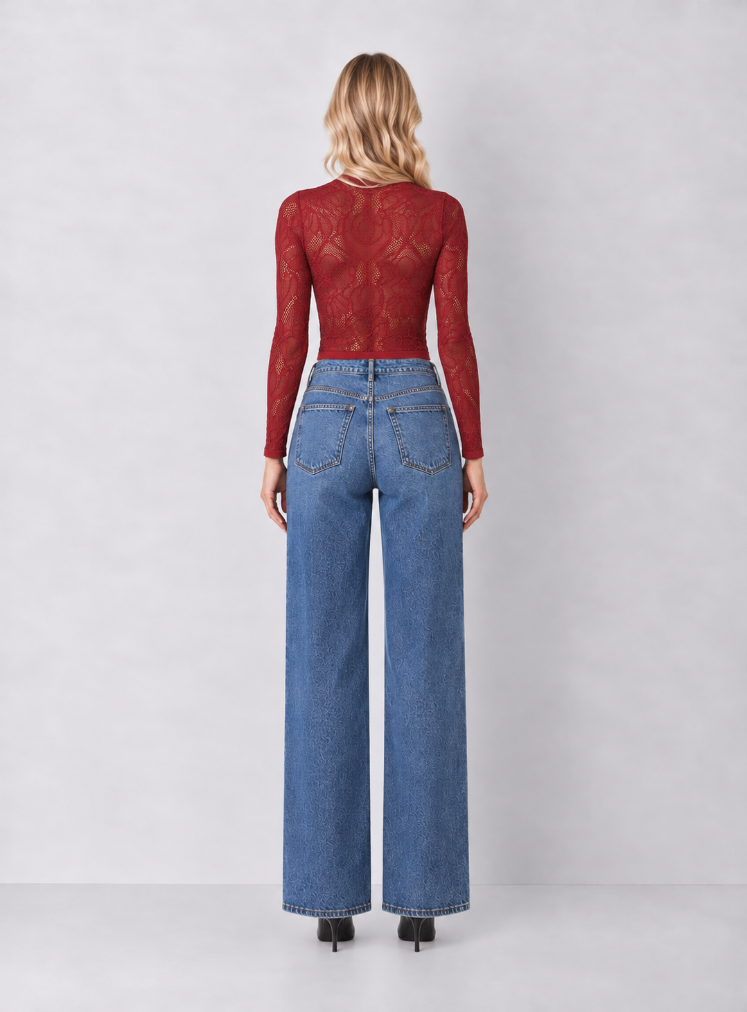 Jacquard Fishnet Layering Top