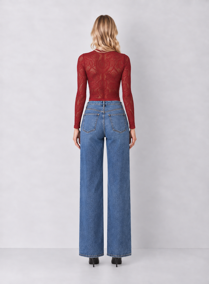 Jacquard Fishnet Layering Top