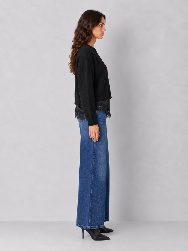 Steve Madden Aries Lace Hem Sweater