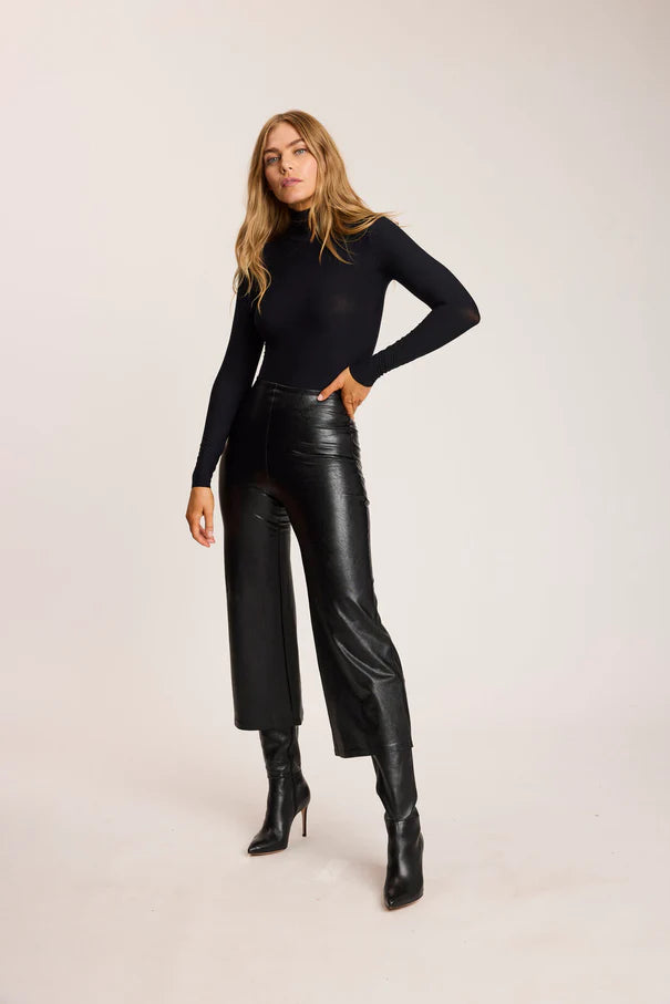 Commando Faux Leather Cropped Wide Leg Pant