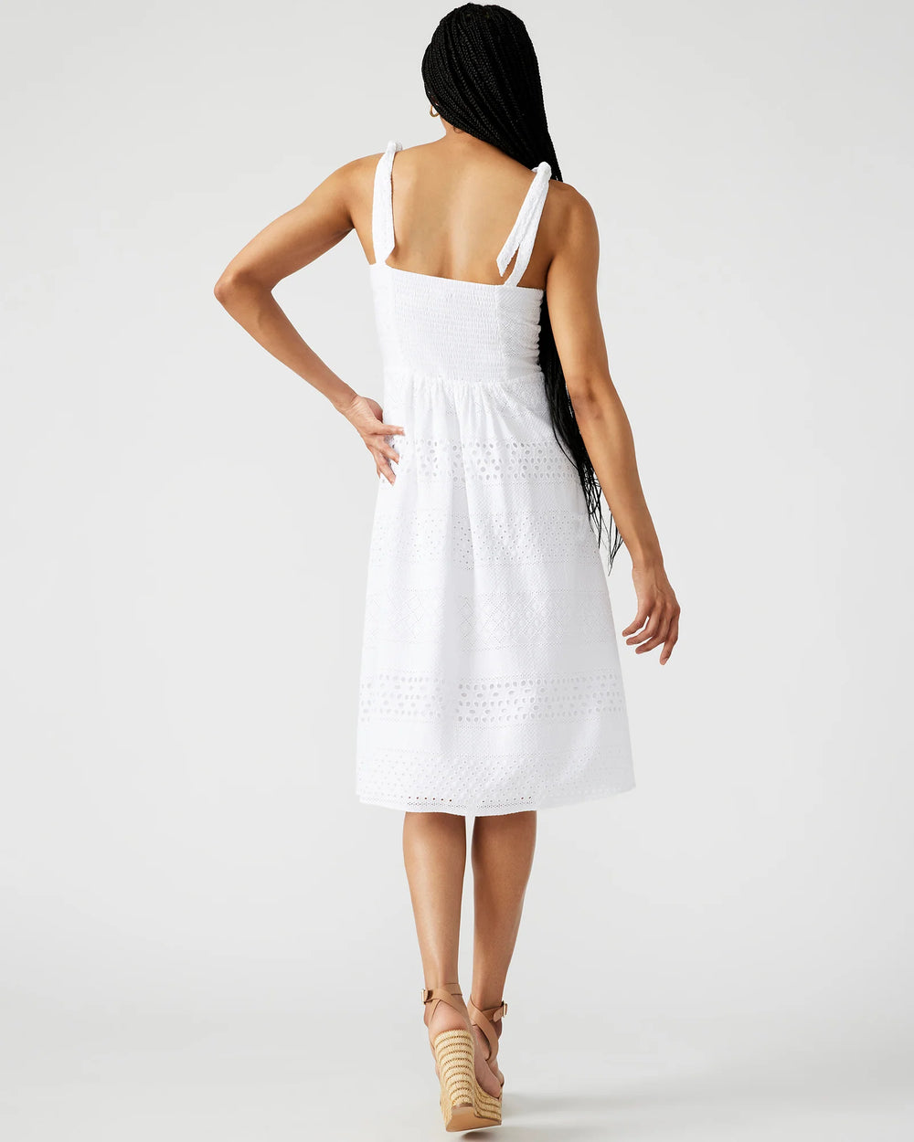 Carlynn Eyelete White Midi Dress