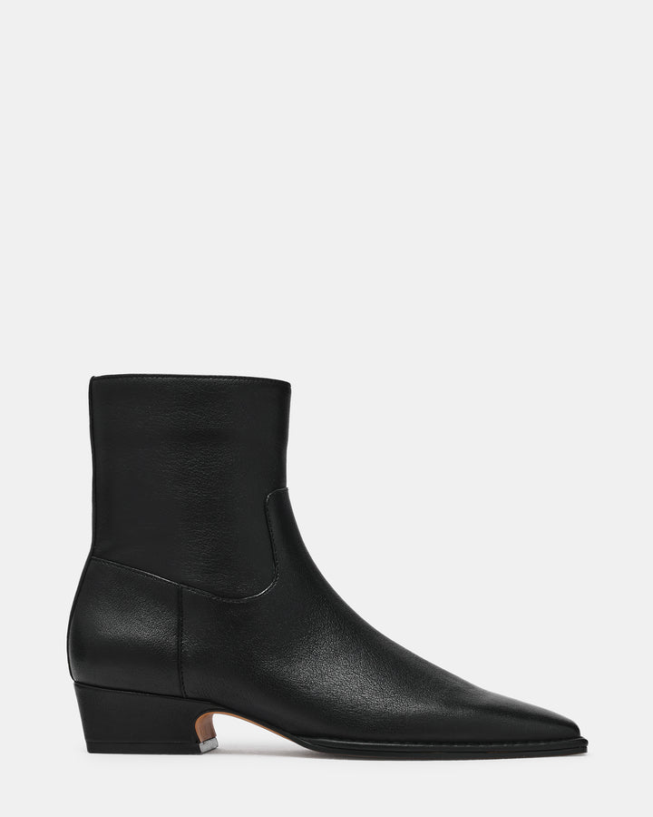 Preorder Steve Madden Dorene Ankle Booties - Black Leather