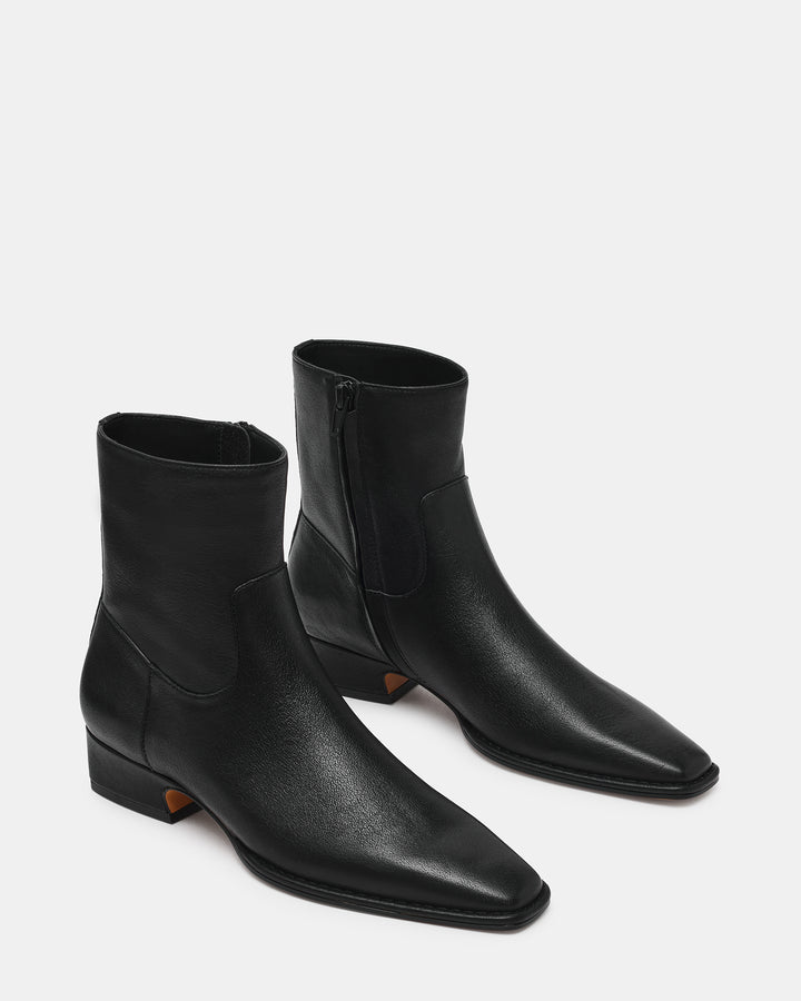 Preorder Steve Madden Dorene Ankle Booties - Black Leather