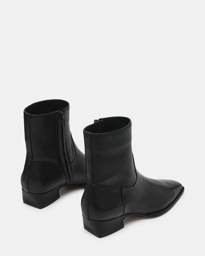 Preorder Steve Madden Dorene Ankle Booties - Black Leather