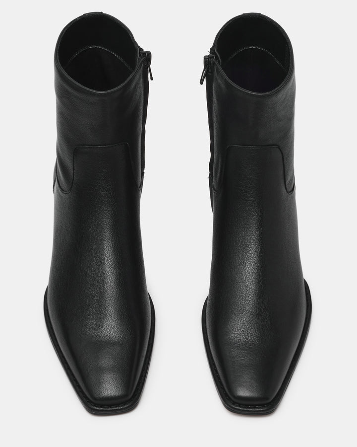 Preorder Steve Madden Dorene Ankle Booties - Black Leather