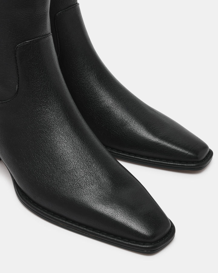 Preorder Steve Madden Dorene Ankle Booties - Black Leather