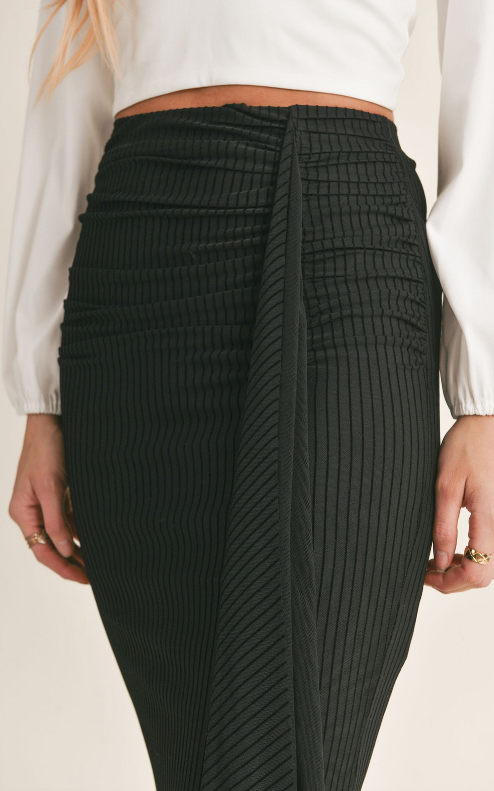 Ruched Midi Skirt