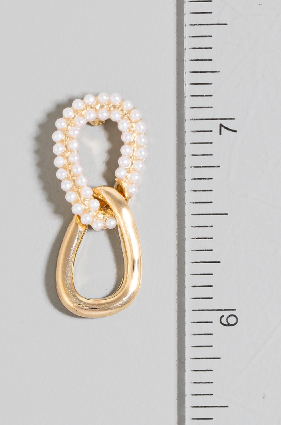 Pearl Pave Tear Linked Stud Drop Earrings