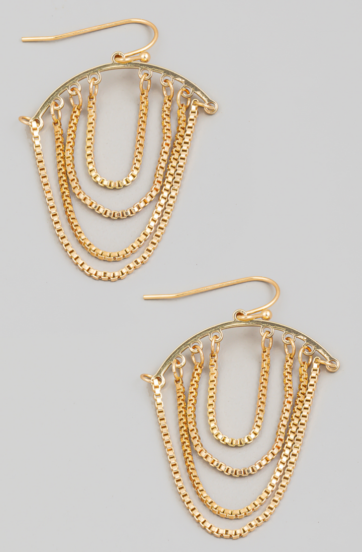 Box Chain Drop Earrings