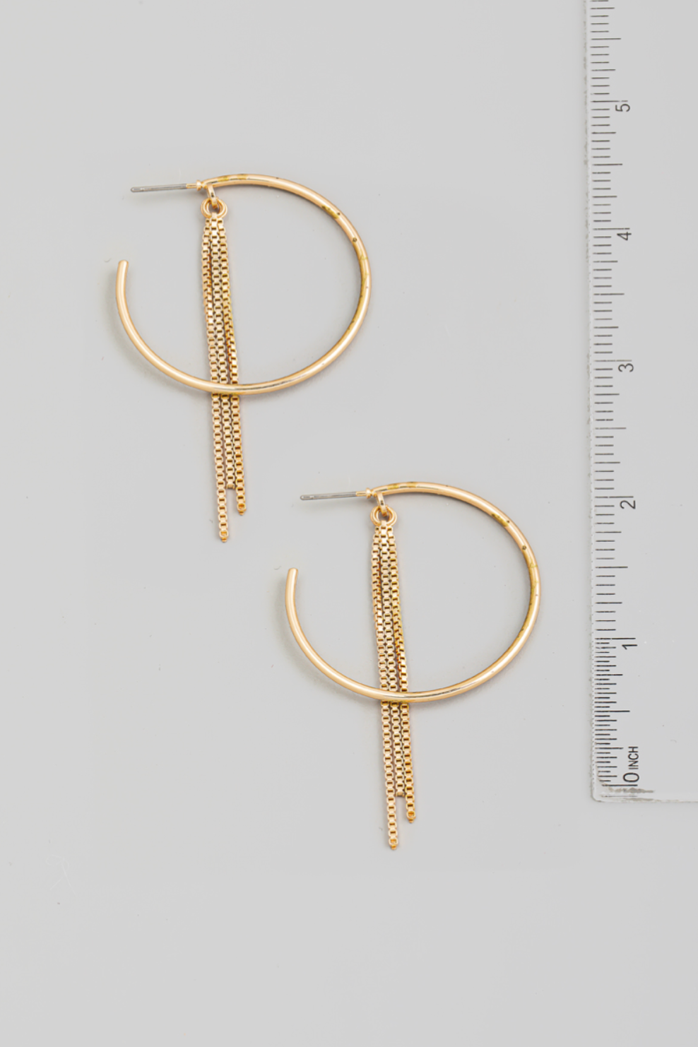 Box Chain And Hoop Earrings