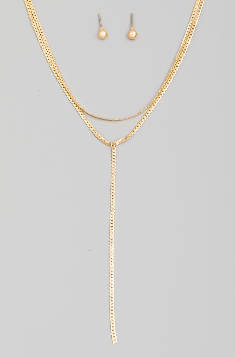 Emily Layered Lariat Chain Necklace