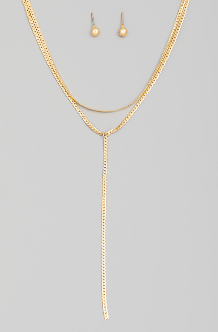 Emily Layered Lariat Chain Necklace