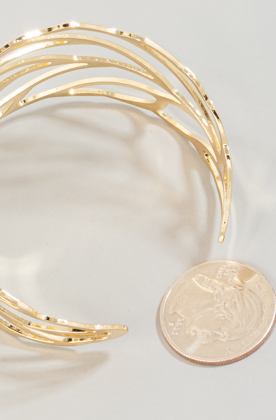 Flat Metallic Leaf Cuff Bracelet