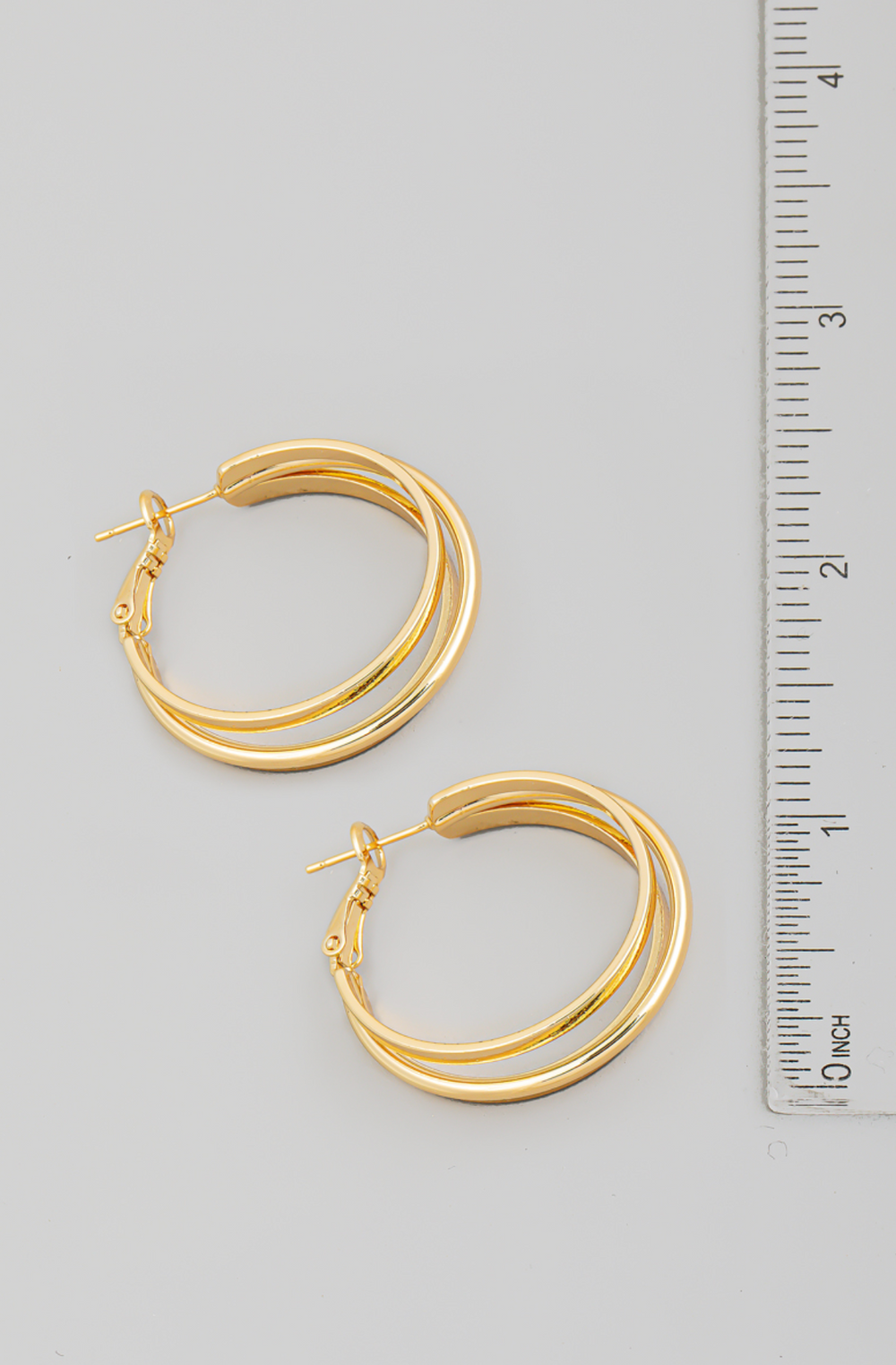Mixed 3 Stacked Metallic Hoop Earrings