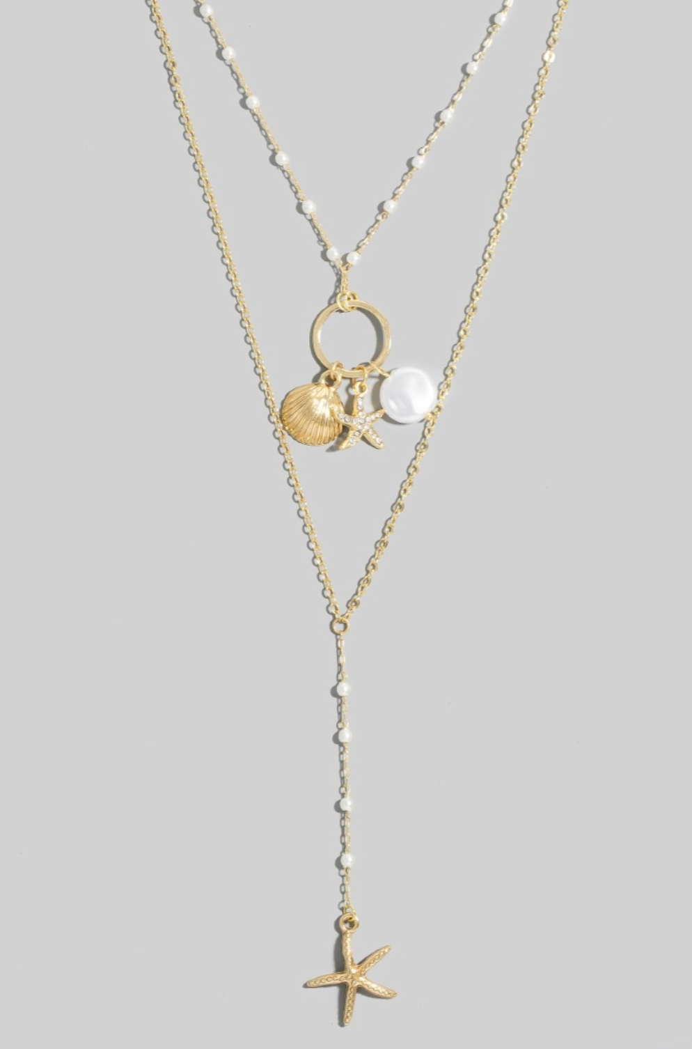 Pearl Seashells Lariat