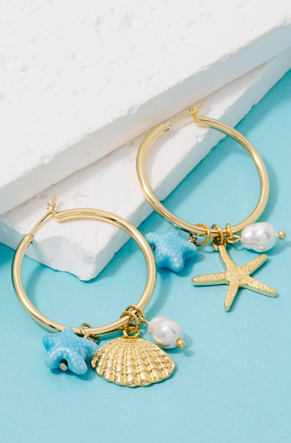 Turq Seashell Earrings