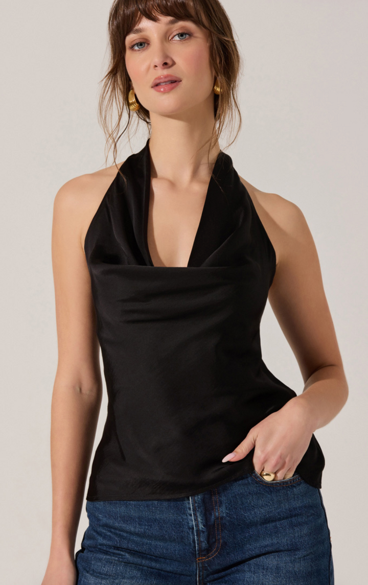ASTR Zelenka Top Cowl Neck Halter Top