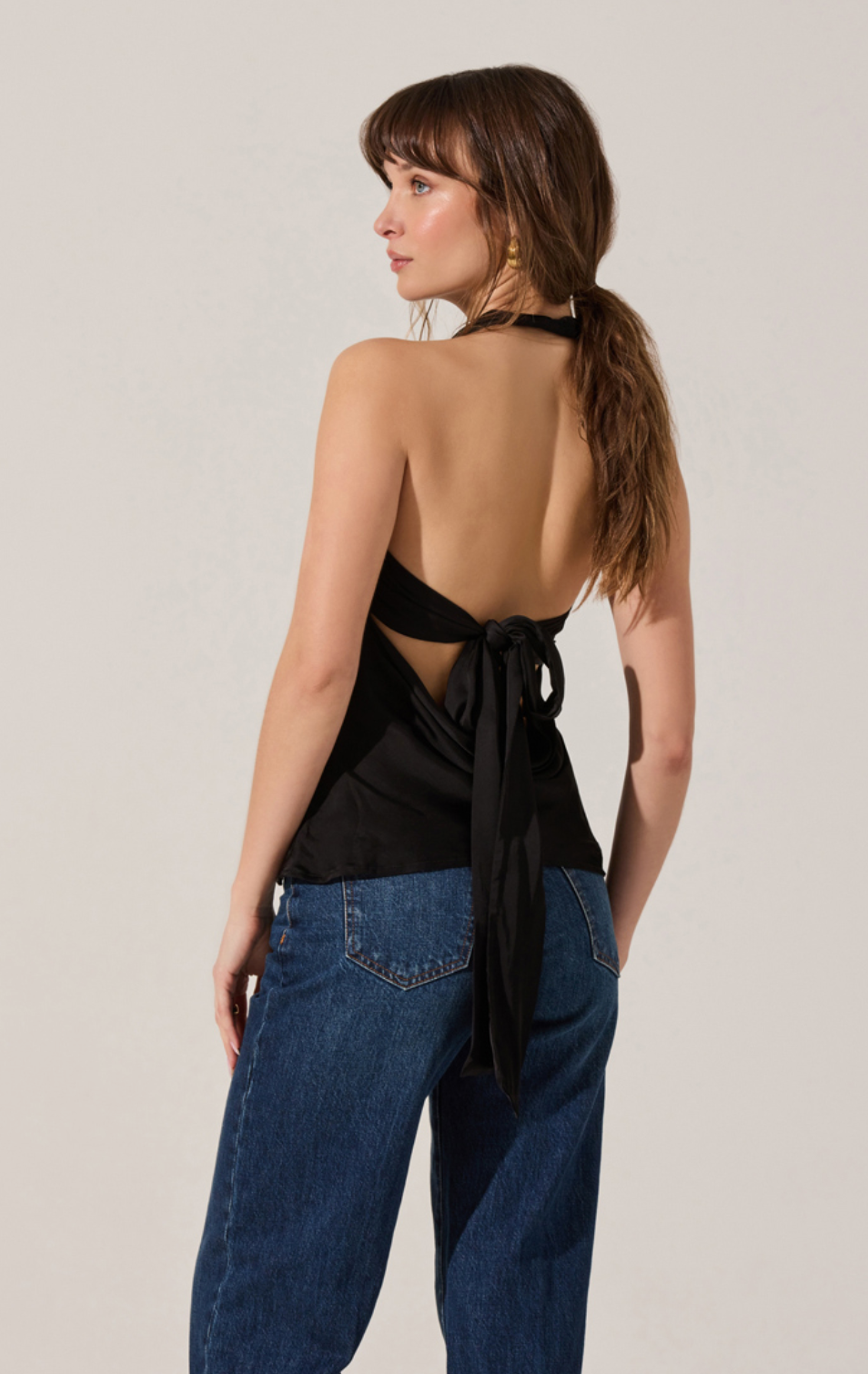 ASTR Zelenka Top Cowl Neck Halter Top