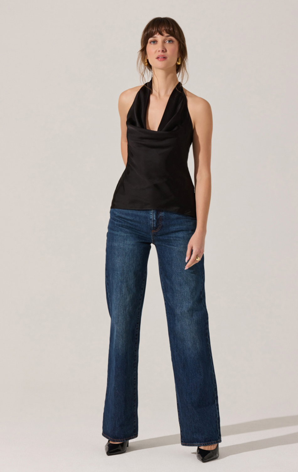 ASTR Zelenka Top Cowl Neck Halter Top