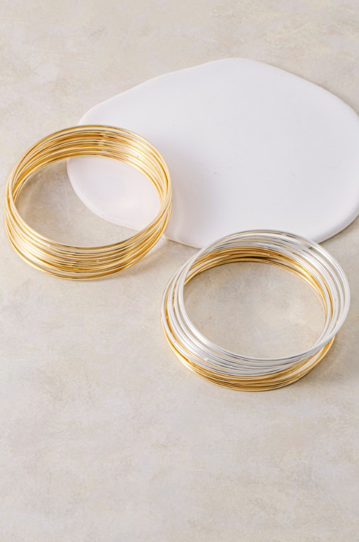 Thin Bangle Bracelet Set