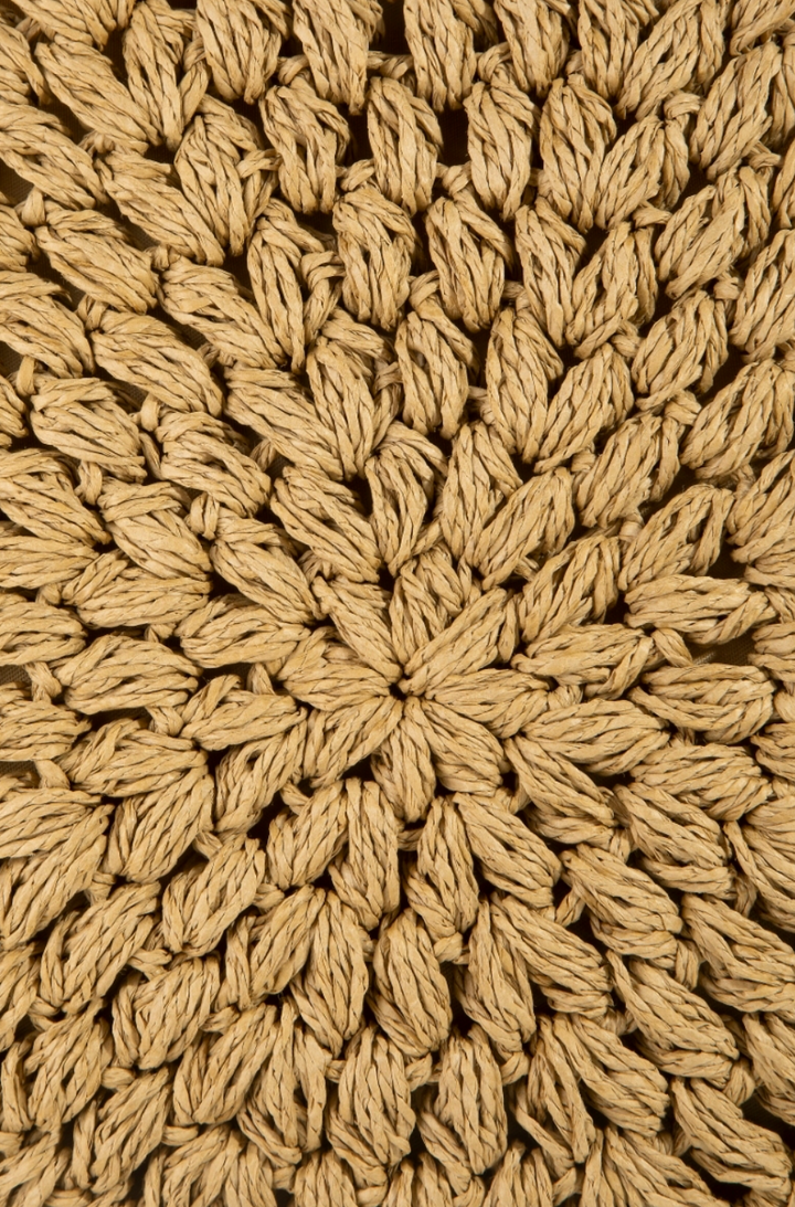 Straw Braided Wooden Top Frame Clutch Bag