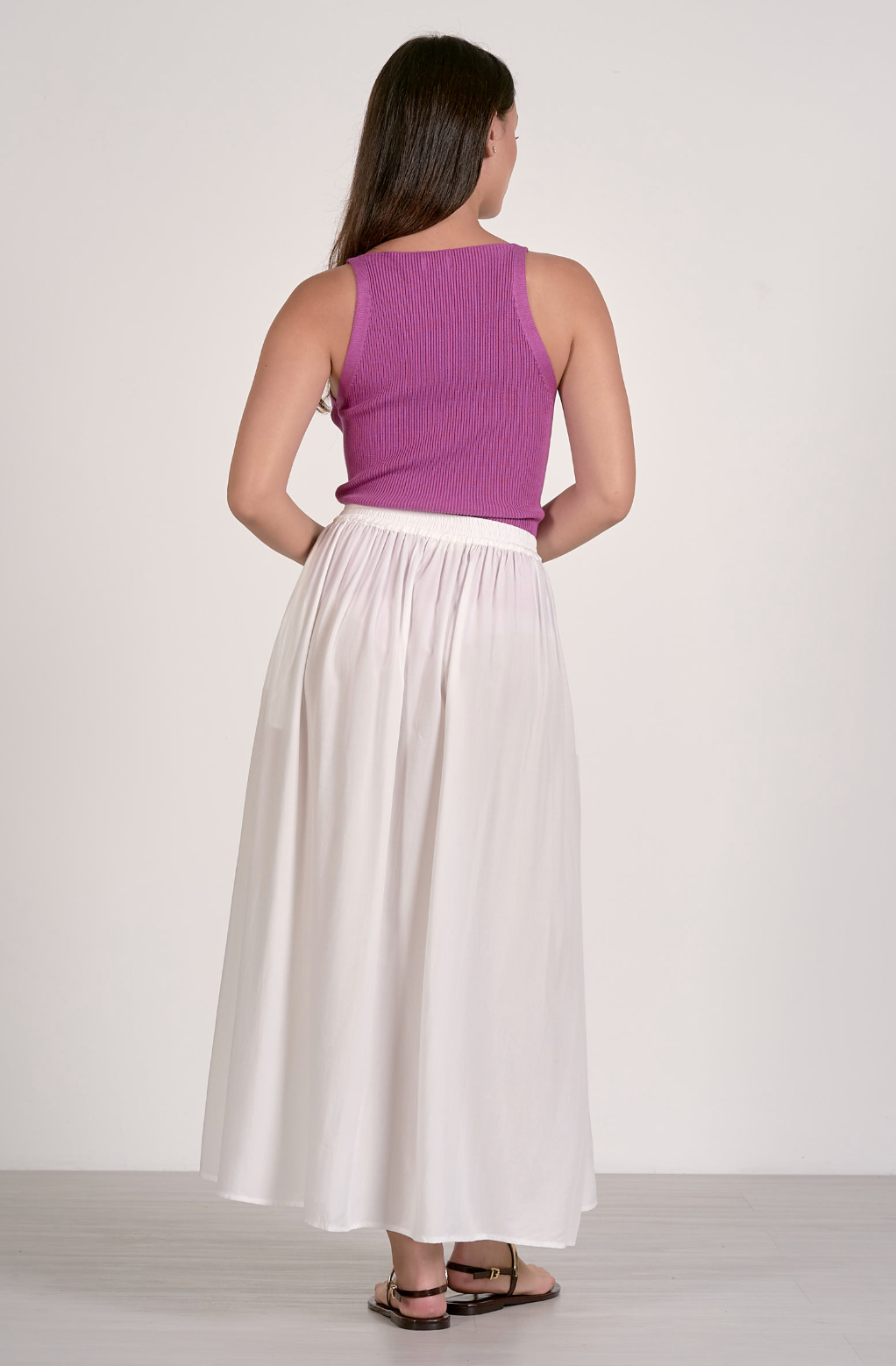 Elan Elastic Waistband Maxi Skirt