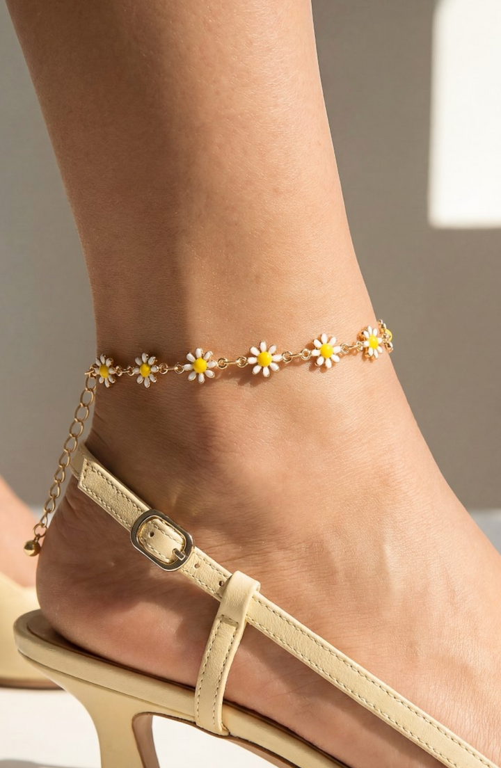 Enamel Daisy Chain Anklet
